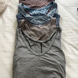 Lot of 6 lululemon tank tops .  Striped Black & White; Solid & Neutrals Tank Set
